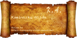 Kaminszky Alida névjegykártya